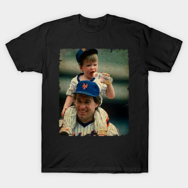 Gary Carter and His Son in New York Mets T-Shirt by SOEKAMPTI